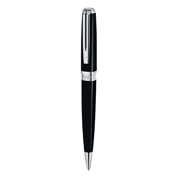 WATERMAN Exception Ballpoint Pen - Black Lacquer Silver Trim