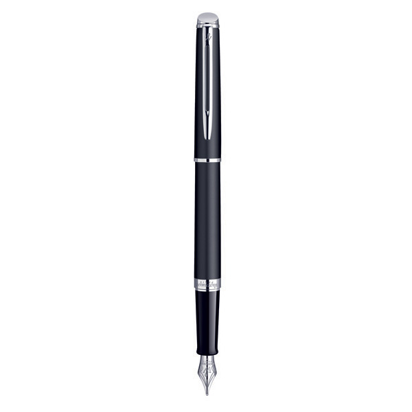 WATERMAN Hemisphere Fountain Pen - Matte Black Chrome Trim